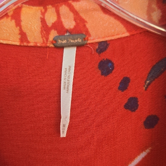 Free People Long Sleeve Red Floral Dress - Picture 2 of 6